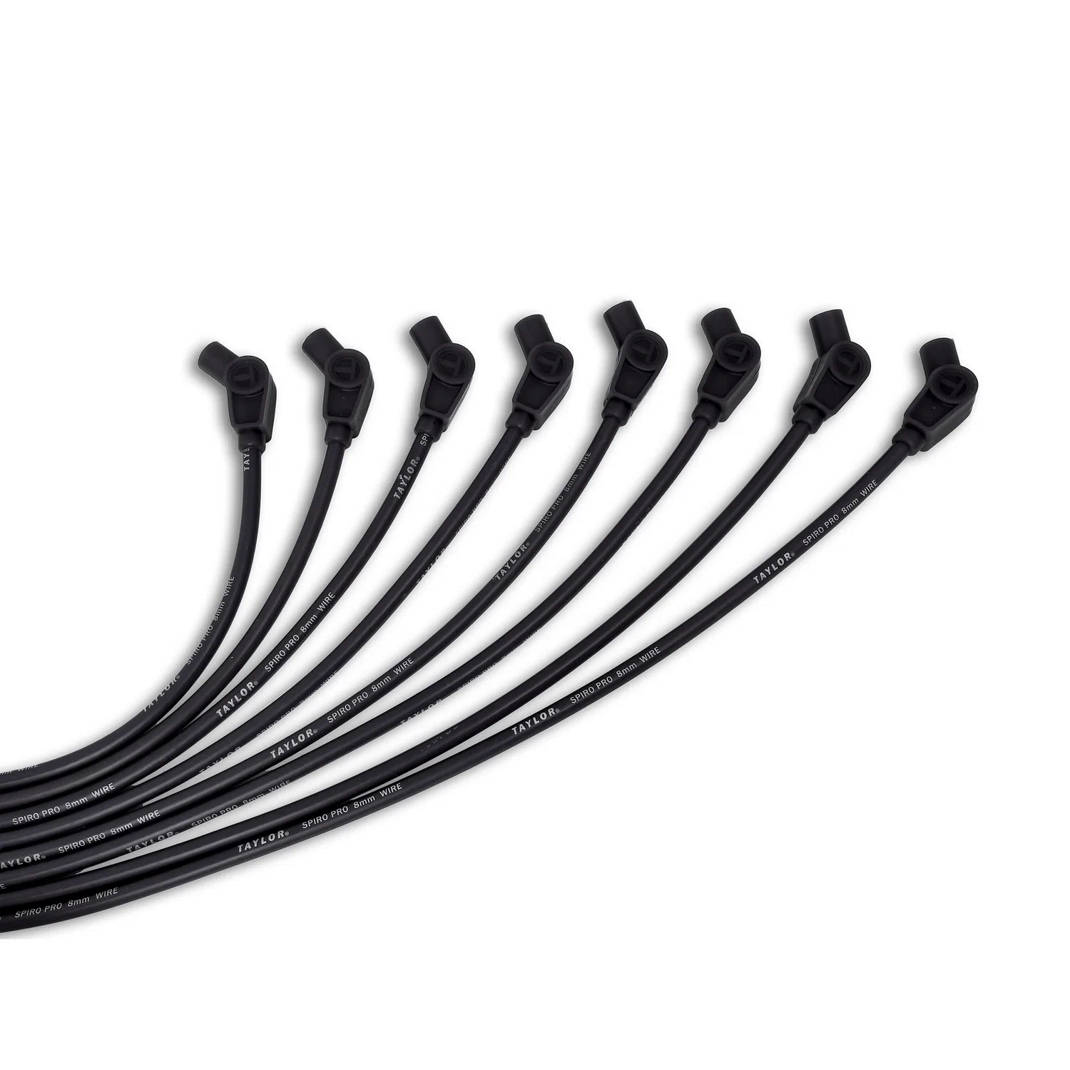 Spark Plug Wire Set Universal 8mm Silicone Spiro Pro 135_ 350 ohm_ft Black 73053